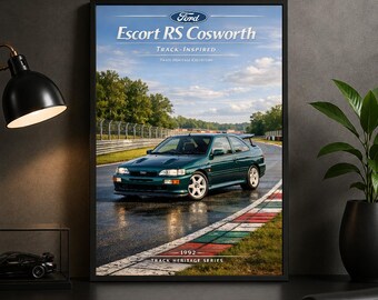 Ford Escort RS Cosworth 1992 Poster – Iconic Rally Car Wall Art Print