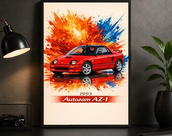 Autozam AZ-1 1993 Poster – JDM Kei Sports Car Wall Art Print