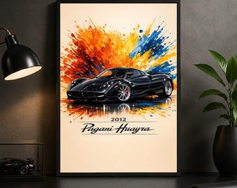 Pagani Huayra 2012 Poster – Exotic Italian Hypercar Wall Art Print