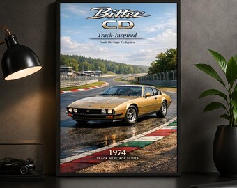 1974 Bitter CD Poster, Classic Luxury Car Wall Art Print, Vintage Automotive Garage Decor