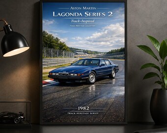 Aston Martin Lagonda Series 2 1982 Poster – Classic Luxury Car Wall Art Print