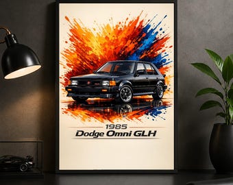 1985 Dodge Omni GLH Poster, Classic Performance Car Wall Art