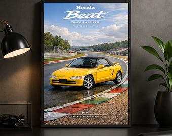 Poster Honda Beat del 1991 – Stampa artistica da parete JDM Kei Roadster per appassionati di auto