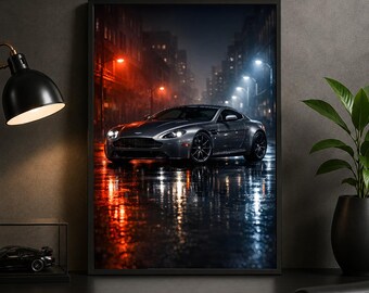 Poster dell'Aston Martin V8 Vantage 2006 - Stampa artistica da parete di un'auto sportiva britannica