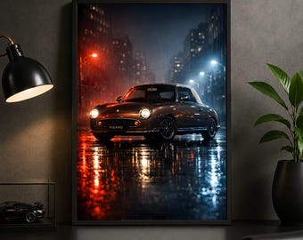 1991 Nissan Figaro Poster – Retro Japanese Car Wall Art Print