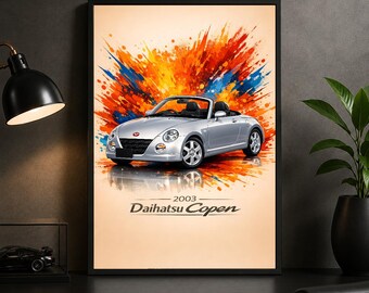 2003 Daihatsu Copen Kei Roadster Poster – JDM Automotive Art Print