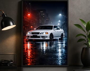 1998 Toyota Chaser Tourer V JZX100 Poster – JDM Turbo Sedan Wall Art Print