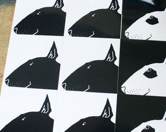 Bull Terrier Profile Sticker Decal x 6