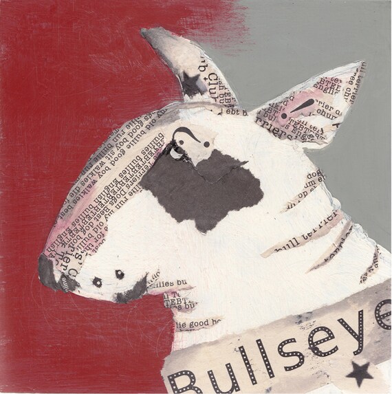 Bull Terrier inglés /"bully/" cerrar tarjeta de saludos-desde Dibujo Original