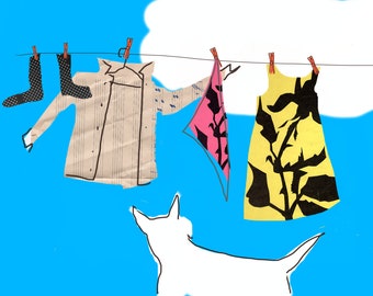 Bull Terrier Mini Print - My Clean Bandanna - Washing Line