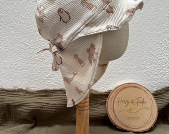 Summer jersey hat with ties