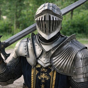 Handmade Medieval Knight full Armor Suit – Dark Soul Inspired LARP & Cosplay Armor image 1