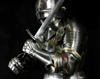 Medieval Gothic Full Suit of Armor Combat Knight Halloween Costume