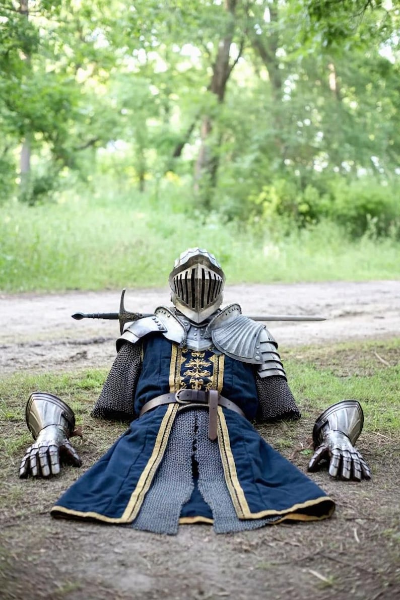 Handmade Medieval Knight full Armor Suit – Dark Soul Inspired LARP & Cosplay Armor image 3