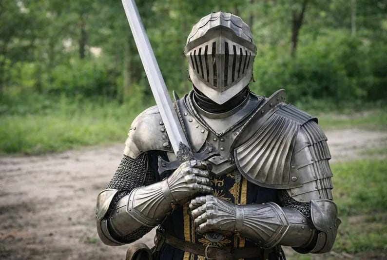 Handmade Medieval Knight full Armor Suit – Dark Soul Inspired LARP & Cosplay Armor image 7