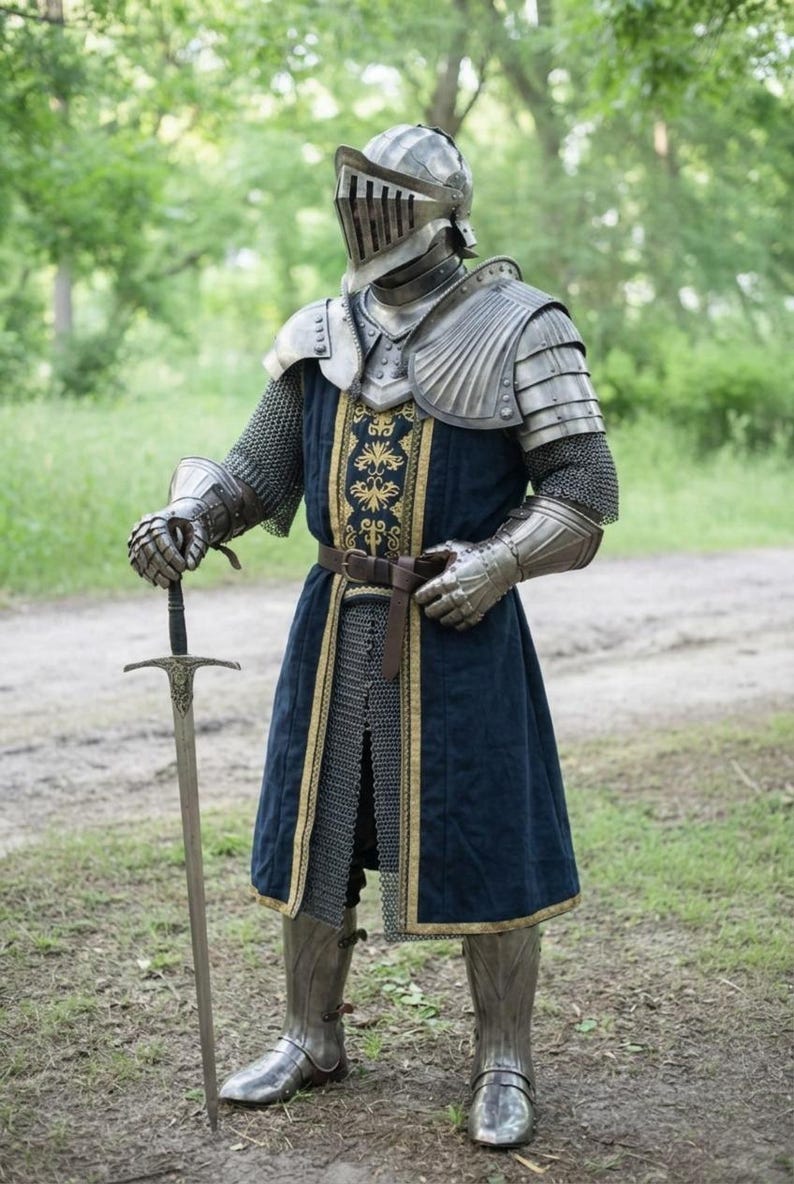Handmade Medieval Knight full Armor Suit – Dark Soul Inspired LARP & Cosplay Armor image 6