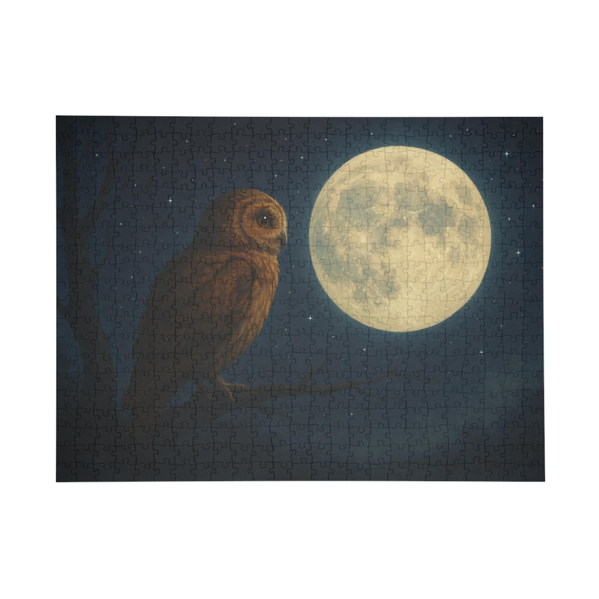 Mystic Owl & Moonlit Night Puzzle Art