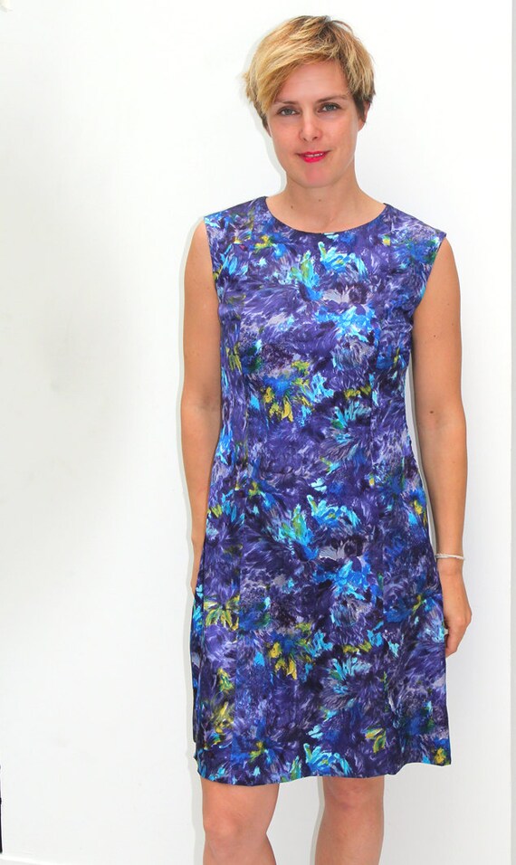 electric blue shift dress