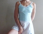 RESERVED for Ericafolstrom 70 white pale blue sexy strap mini tennis mini dress S.