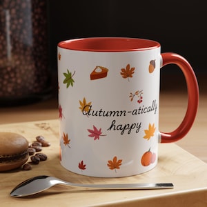 Autumn Leaves Coffee Mug: Thanksgiving Pumpkin Spice Gift. Cute Fall Coffee Cup ,Autumn-Themed Coffee Mug, Cozy Gift,  Thanksgiving