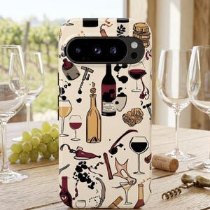 Wine Lover Phone Case, Aesthetic Wine Aesthetic Tough Case, Gift for Sommelier, Wine Art iPhone 1, Samsung , Google. Free Shipping