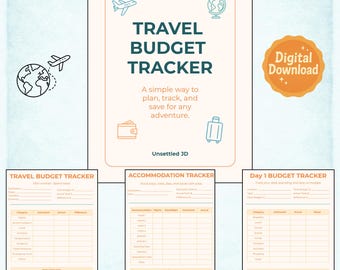 Travel Budget Tracker Printable | Daily Travel Expense Planner | Vacation Budget Spreadsheet | Digital Download