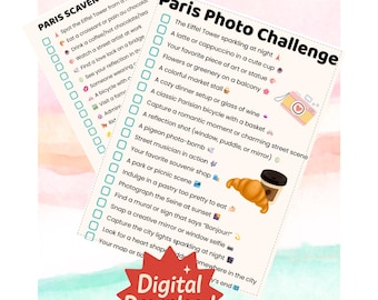 Paris Scavenger Hunt Printable | Travel Game for Kids & Adults | Fun Vacation Activity | Digital Download | Unsettled JD