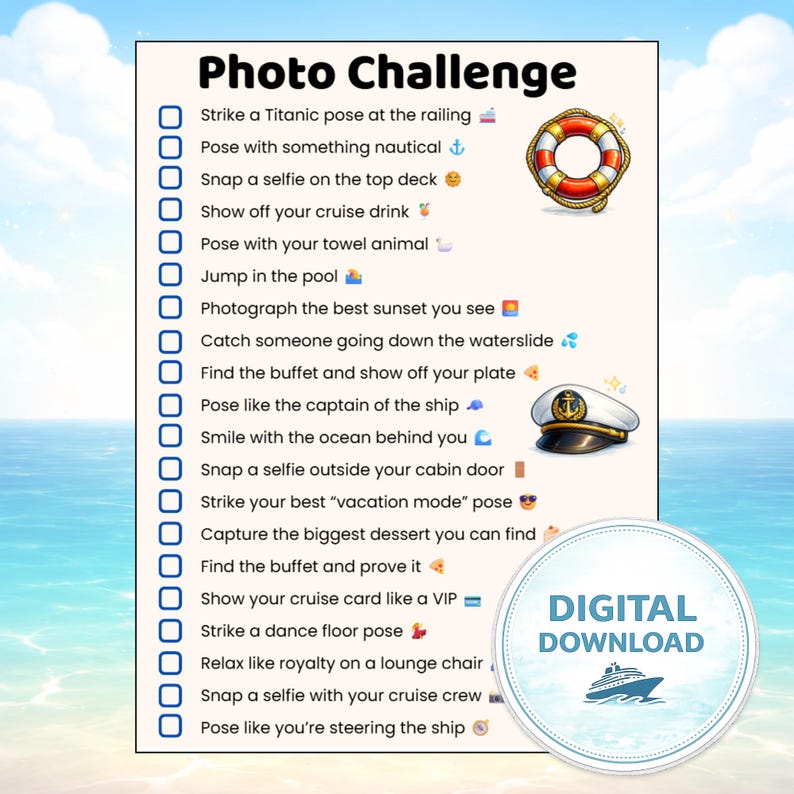 Cruise Ship Scavenger Hunt Printable Game for Adults | Carnival Cruise ...
