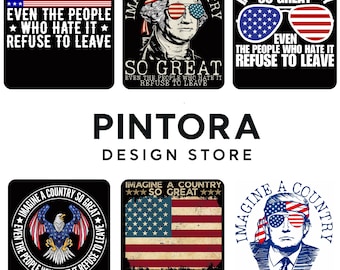 Paquete de imágenes PNG "Imagina un país tan grandioso", diseño de camiseta con la bandera patriótica de EE. UU., PNG de orgullo estadounidense, archivos de sublimación del 4 de julio (6 archivos PNG)