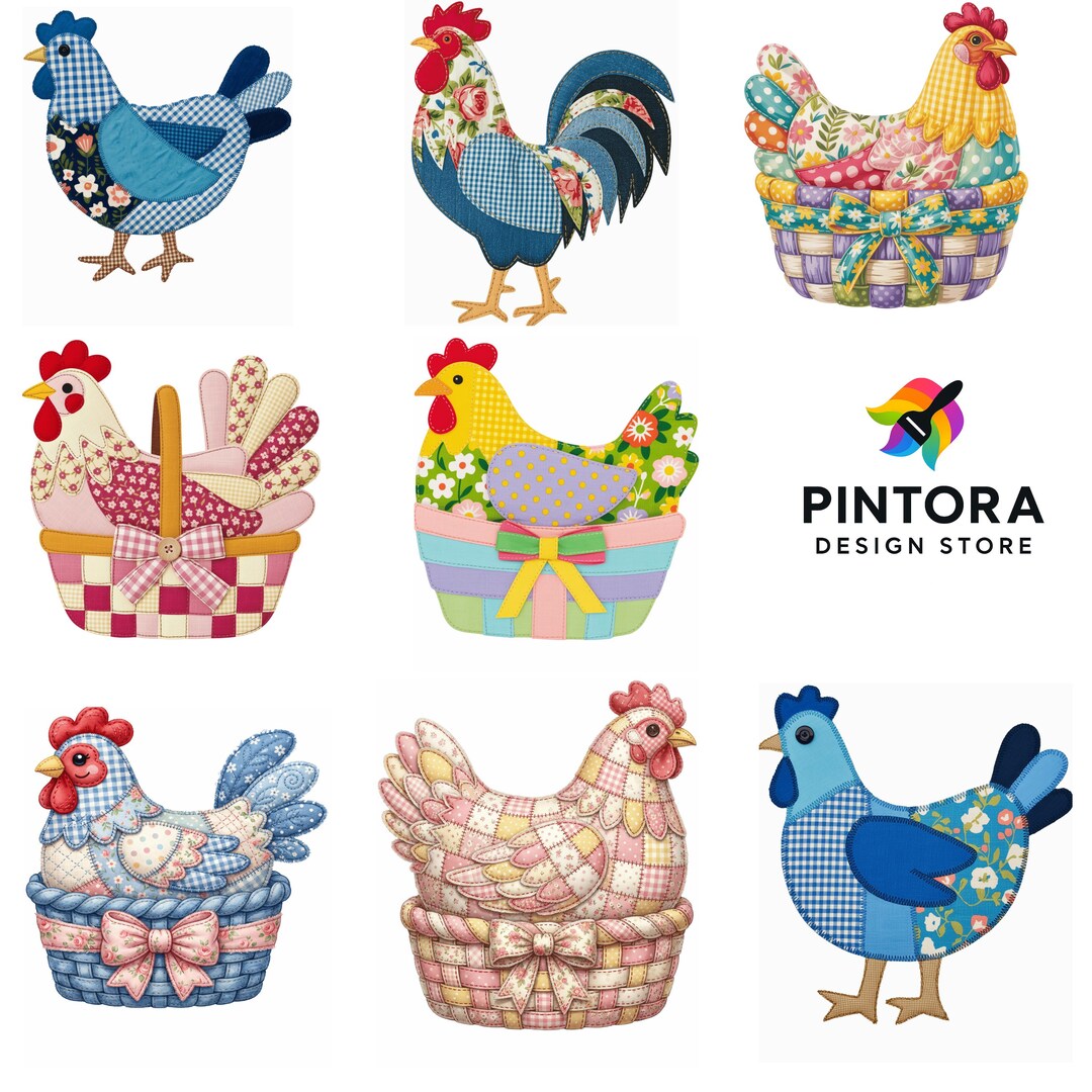 Patchwork Chicken PNG Bundle – 8 Designs - Etsy Canada