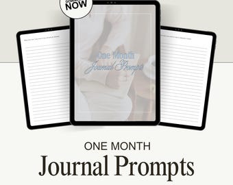 One Month of Journal Prompts | Self-Reflection & Gratitude Journal | Mental Health  and Motivation