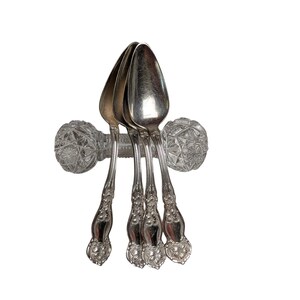 Wm Rogers & Son Silver Plate Teaspoons 1910 Orange Blossom Floral Set of 4