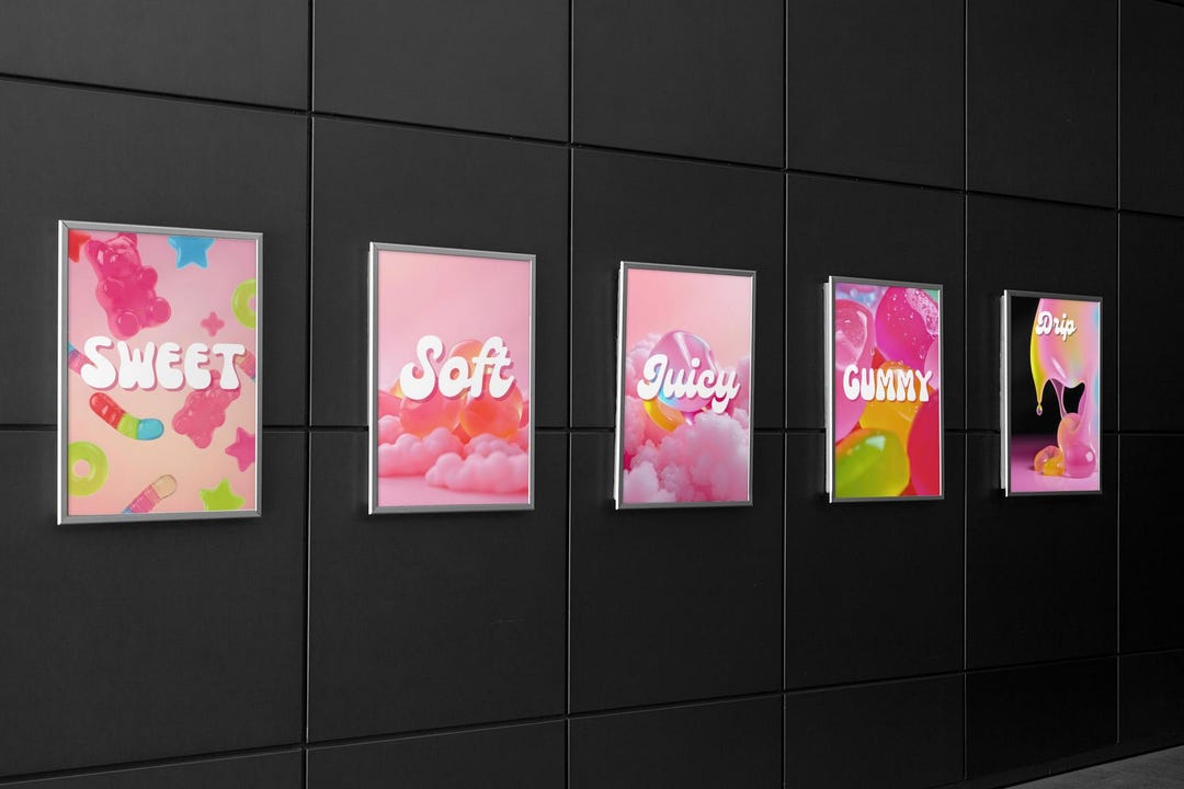 Candycore Gummy Wall Art Set, Y2K Pink Decor (digital Download) - Etsy UK