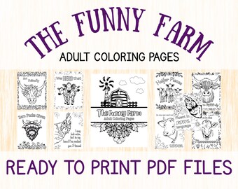 Dibujos divertidos de vacas para colorear / Humor sarcástico para adultos (patrón en PDF)