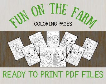 Farm Animals Coloring Pages for Kids | Printable Activity Pack (PDF)