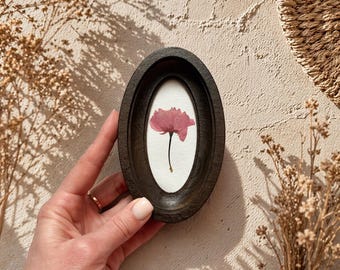 Minilijst van 2 x 4 met echte geperste bloem | Botanische muurdecoratie