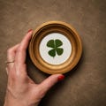 Pressed Four-Leaf Clover in a 3x3-Inch Gold Frame • Good Luck Charm • Botanical Wall Art product logo