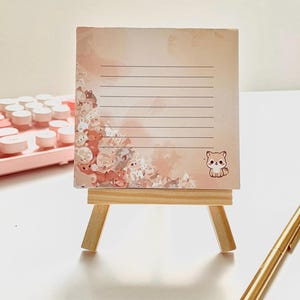 Kawaii Cat Notepad - Small 9x9 cm Notepad - Cute Japanese Paper - Cute Stationery | 54-Page Sticky Pad