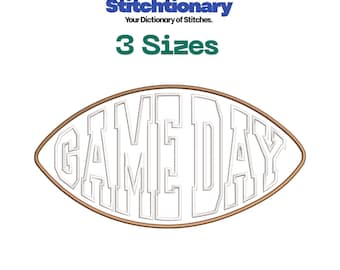 Diseño de bordado a máquina con apliques de fútbol para el día del partido (descarga digital)