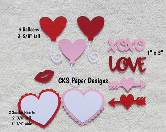 Valentine\u2019s Variety Valentines Cut OutsDie Cuts Handmade Valentines Confetti CardsScrapbook Happy Valentines Day Paper Embellishment