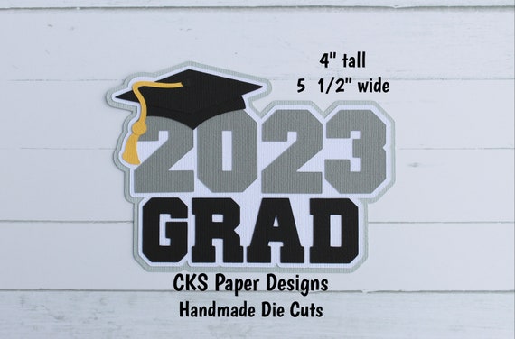 CLEARANCE Handmade Paper Die Cut GRAD YEAR Title Graduation Scrapbook Page  Embellishments for Scrapbook 