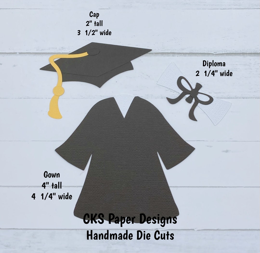 Handmade Die Cut GRADUATION CAP &amp; GOWN Scrapbook Page - Etsy