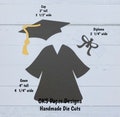 Handmade Paper Die Cut GRADUATION CAP & GOWN Scrapbook Page Embellishments Cks Paper Designs