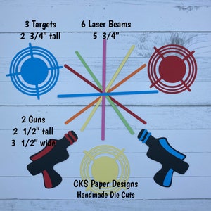 10 Laser Tag Birthday Party Scratch Off Game Cards Guns Target Neon Stars  Beam
