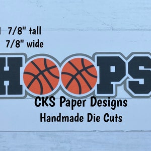 Handmade Paper Die Cut HOOPS Title Basketball Scrapbook Page Embellishment for  Scrapbook or Paper Crafts