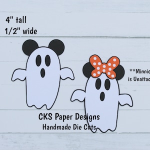 Handmade Paper Die Cut MICKEY/MINNIE GHOST Set Disney Halloween Paper Piecing Scrapbook Embellishments Cks Paper Designs