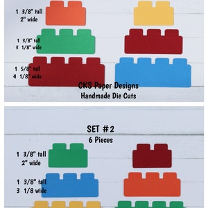 Handmade Paper Die Cut Set of 6 TOY BUILDING BLOCKS Scrapbook Page Embellishments Cks Paper Designs