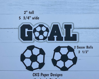 Handmade Paper Die Cut GOAL TITLE Soccer Scrapbook Page Embellishments Cks Paper Designs