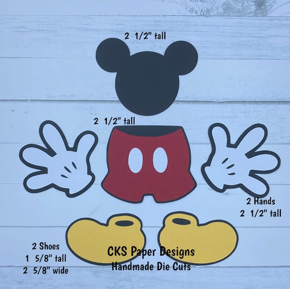 Handmade Paper Die Cut MICKEY MOUSE OUTFIT Disney Hands Shoes Shorts Paper  Piecing Embellishment for Scrapbook or Paper Crafts -  Finland