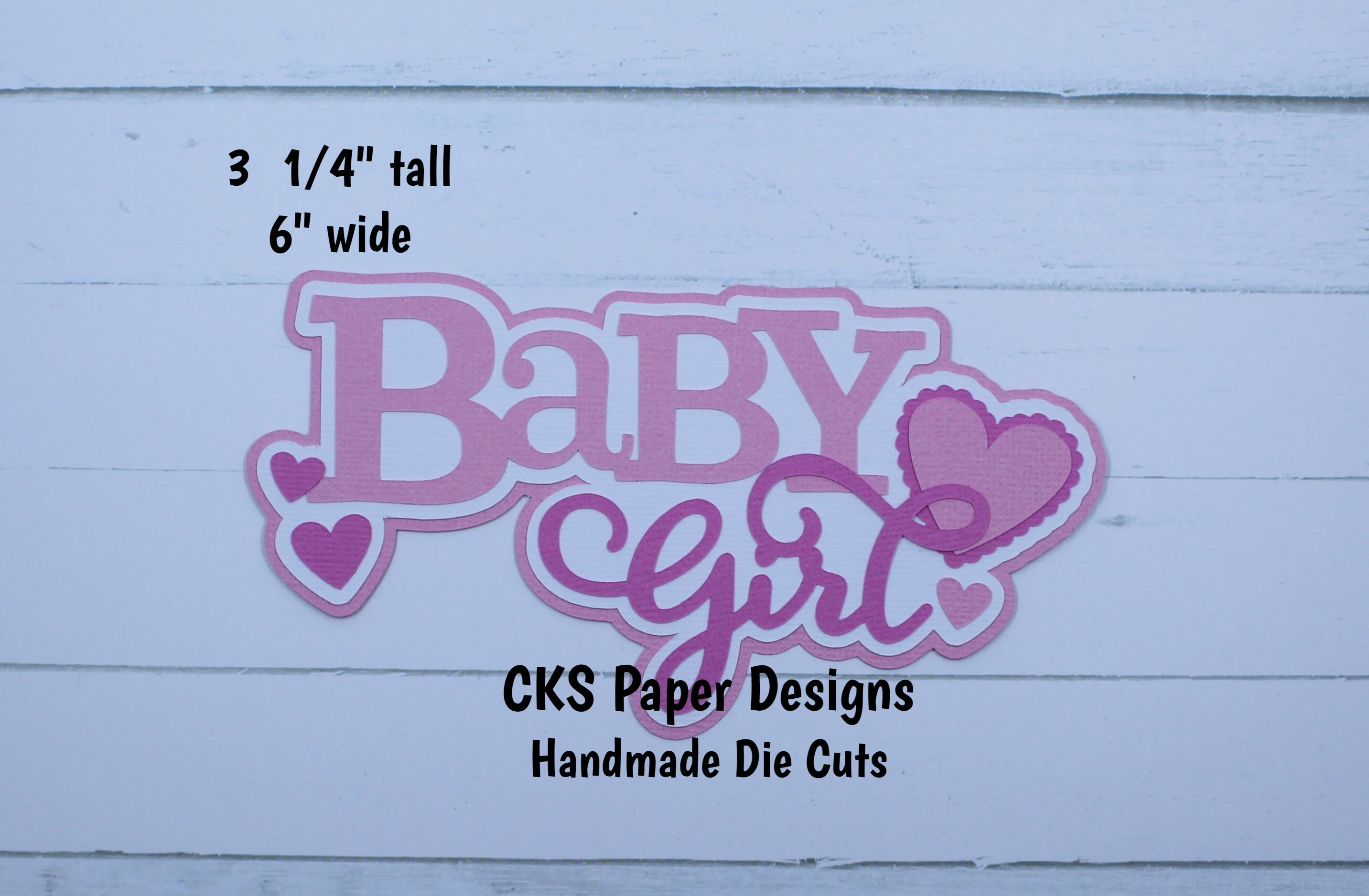 Handmade Die Cut BABY GIRL Title Scrapbook Page Embellishment Etsy